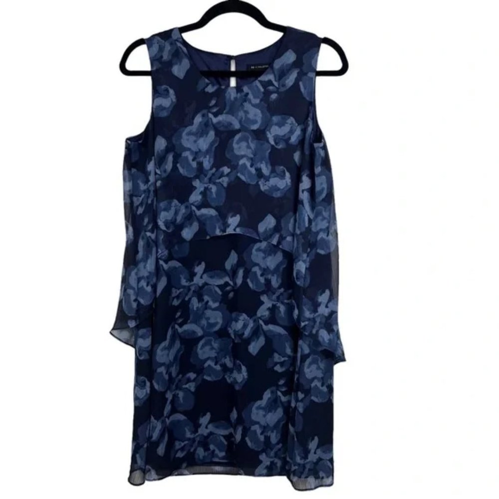 H by Halston Floral Sleeveless Chiffon Dress 8P